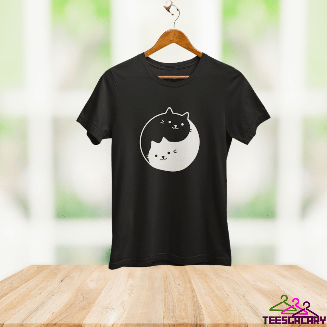 Yin Yang Cat Lover T-Shirt Gift