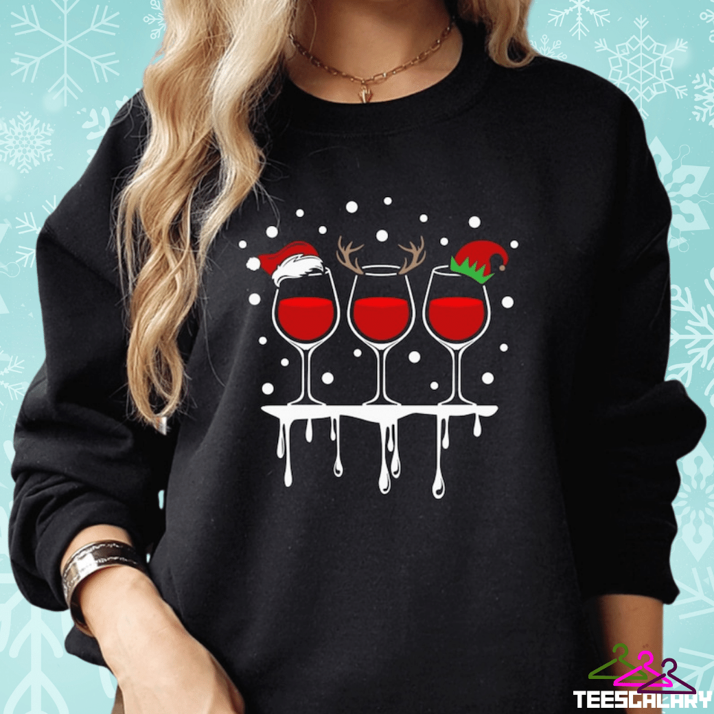 Christmas Wine Sweatshirts For Women