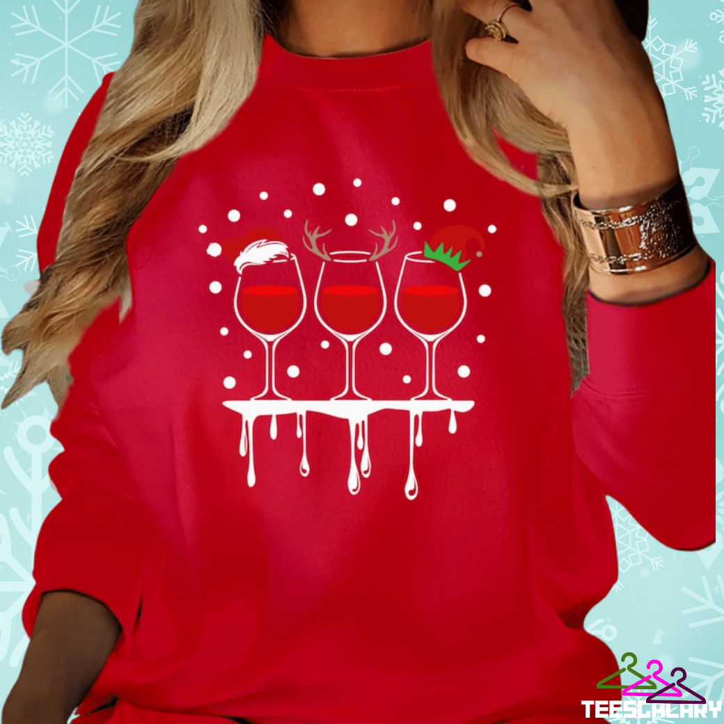 Christmas Wine Sweatshirts For Women