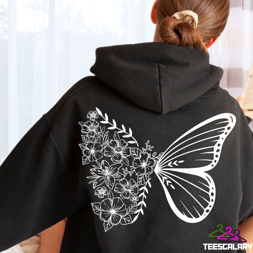 Floral Butterfly Graphic Hoodie