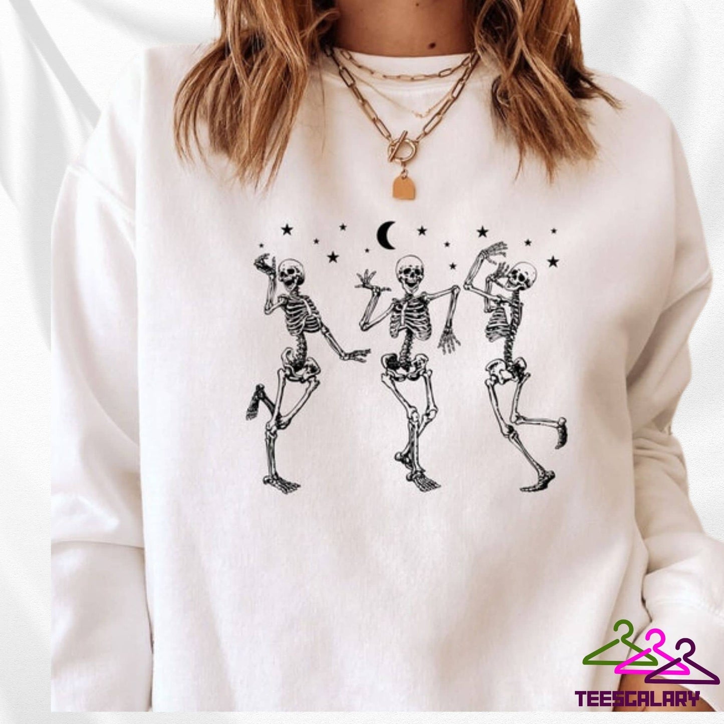 Dancing Skeleton Crew neck Ladies Sweatshirt