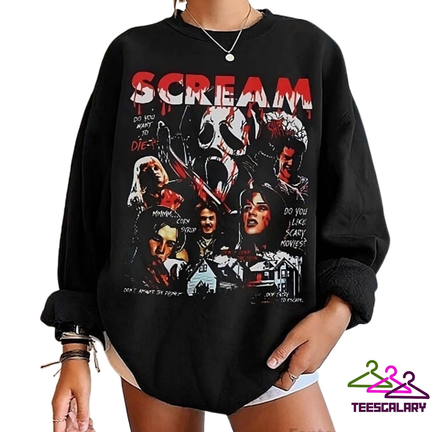 Scream Horror Movie Vintage Ladies Sweatshirt