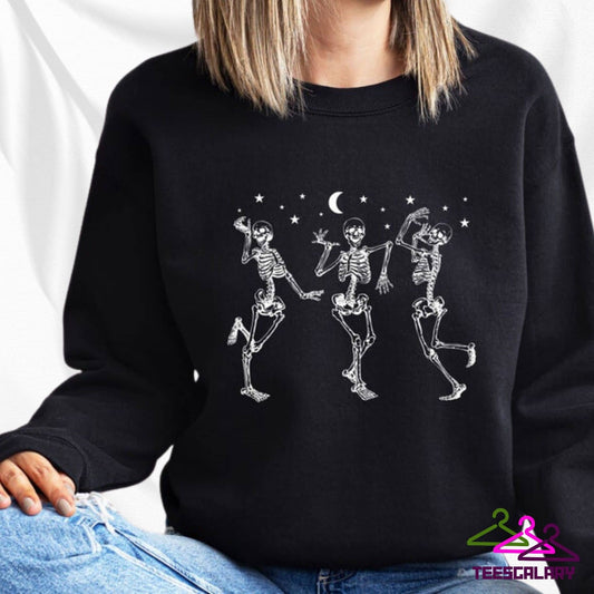 Dancing Skeleton Crew neck Ladies Sweatshirt