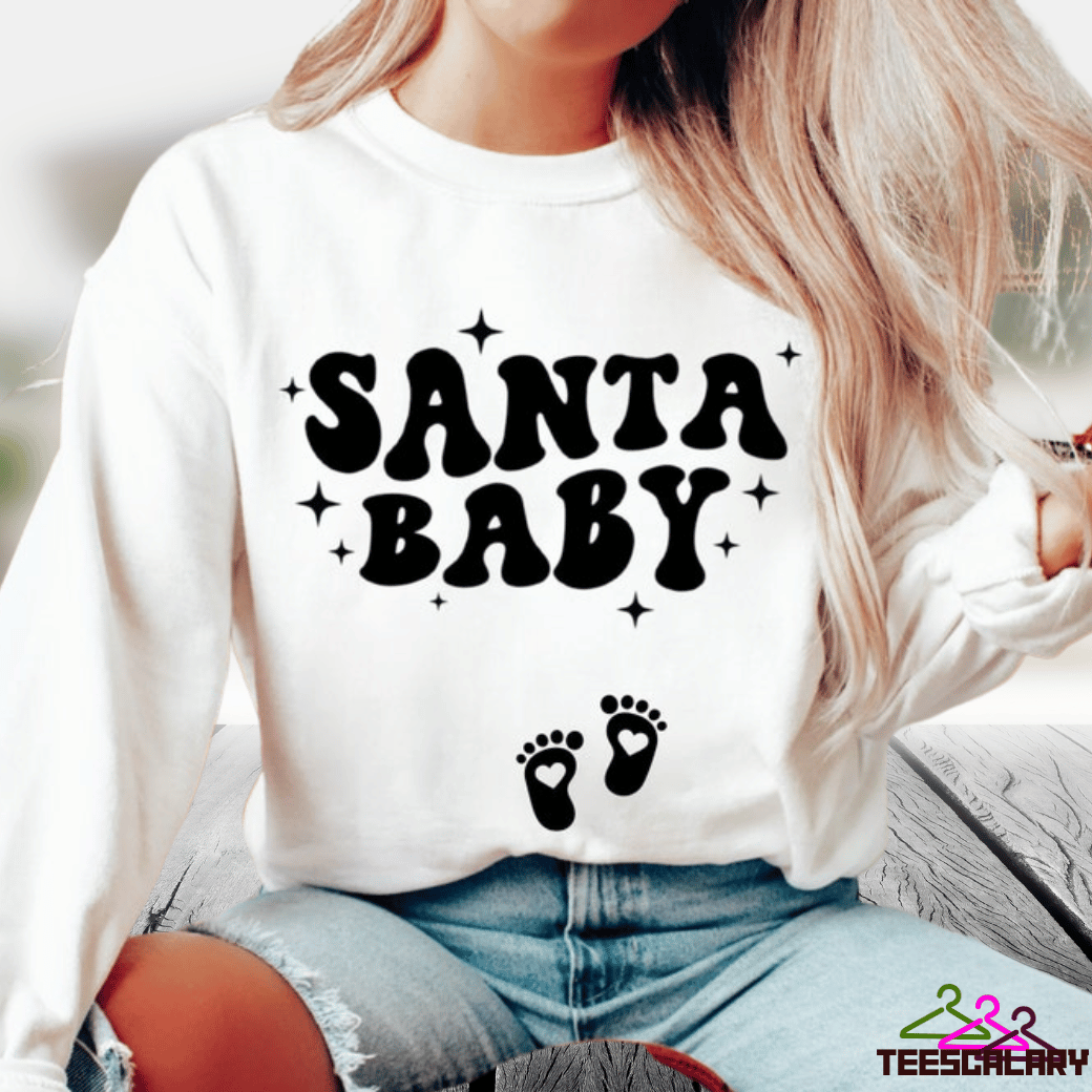 Christmas Baby Announcement Santa Baby Mom to Be Sweatshirt