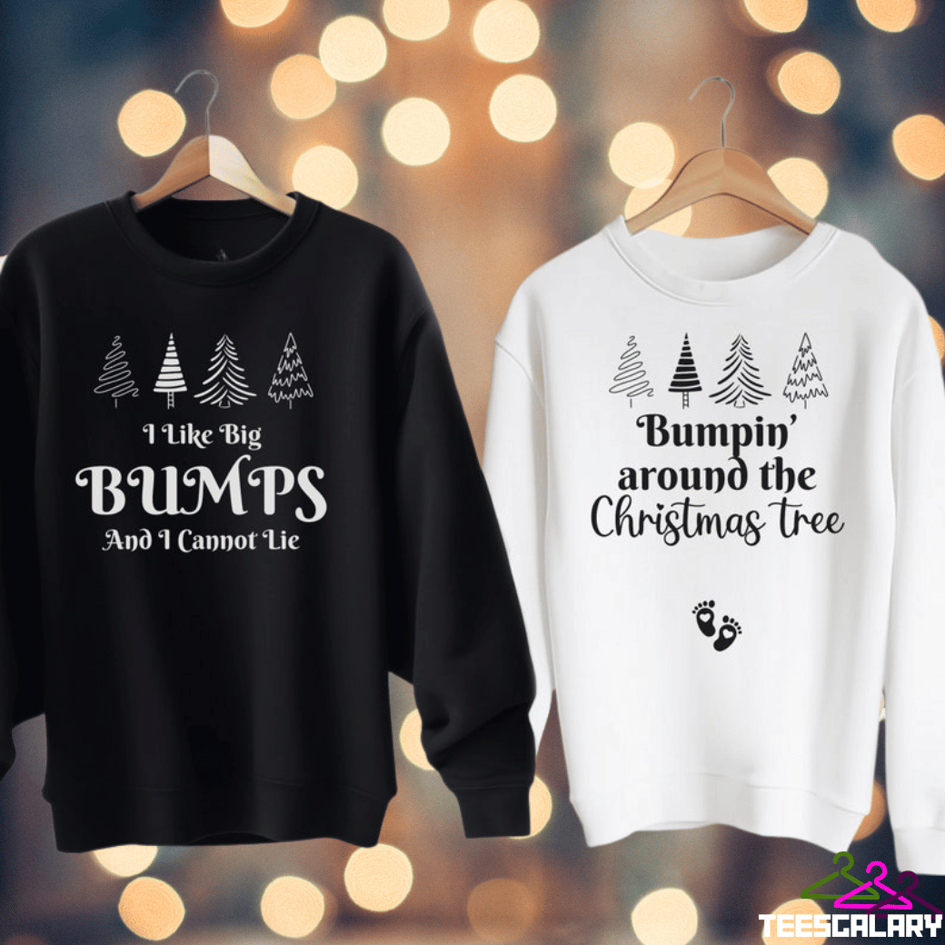 His and Her Matching Pregnancy Reveal Christmas Sweatshirt