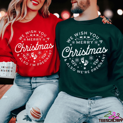 Pregnancy Announcement Couple Matching Sweatshirt